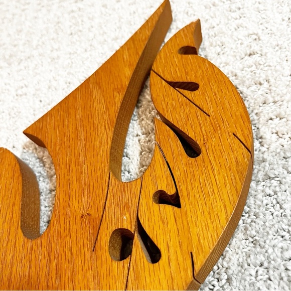 Nature Design Jesus Name Wooden Carving Religious Christian Decor Stylized - Picture 3 of 8